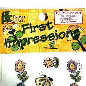 Provo Craft First Impressions Home Accents Blooms and Butterfly rub-on transfers